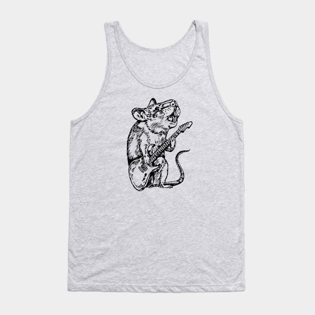 SEEMBO Mouse Playing Guitar Guitarist Musician Music Band Tank Top by SEEMBO